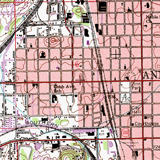 Topographic Map of First United Pentecostal Church, AL