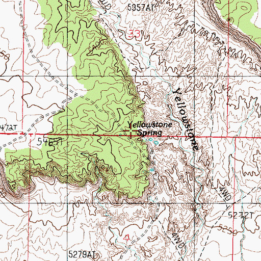 Topographic Map of Yellowstone Spring, AZ