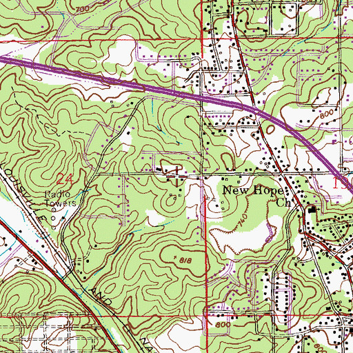 Topographic Map of Fortyninth Street Baptist Church, AL