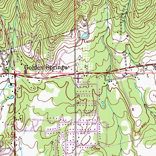 Topographic Map of Golden Springs Baptist Church, AL