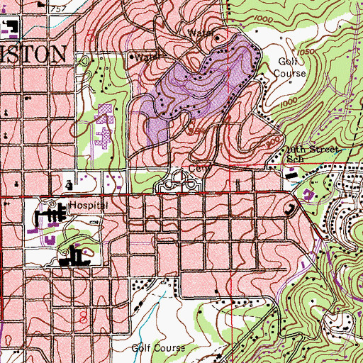 Topographic Map of Highland Cemetery, AL