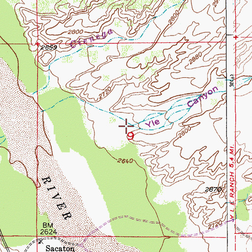 Topographic Map of YLE Canyon, AZ