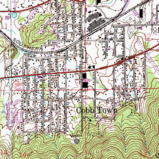 Topographic Map of Hunter Street Baptist Church, AL