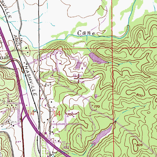 Topographic Map of Indian Oaks Country Club, AL