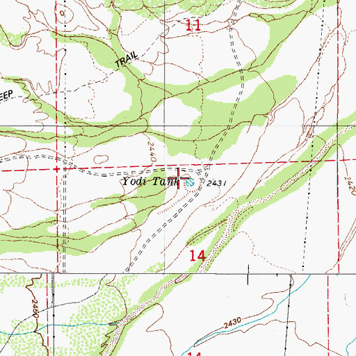 Topographic Map of Yodi Tank, AZ