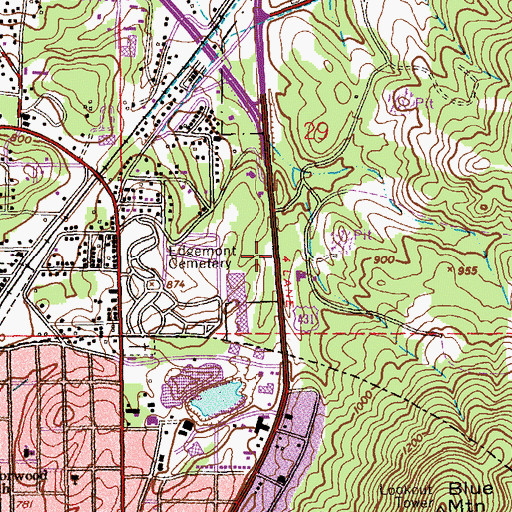 Topographic Map of Jaycee Park, AL