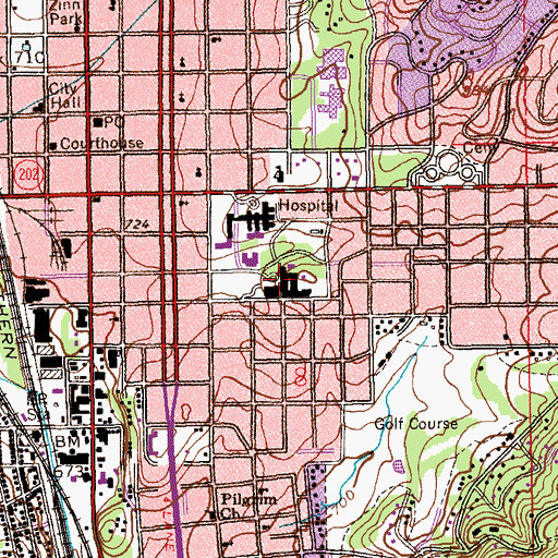 Topographic Map of Johnson Junior High School, AL