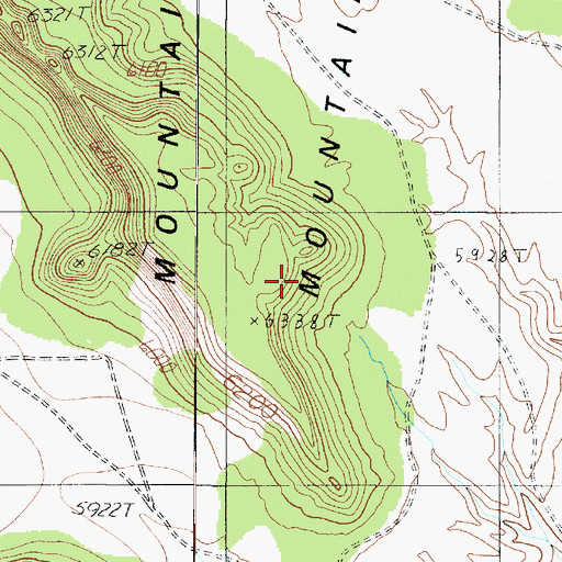 Topographic Map of Yon Dot Mountains, AZ