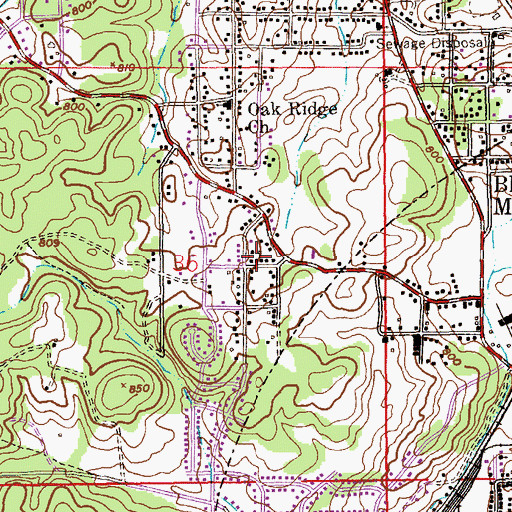 Topographic Map of Lighthouse Community Church, AL