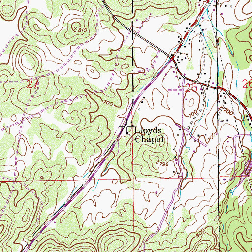 Topographic Map of Lloyds Chapel Cemetery, AL