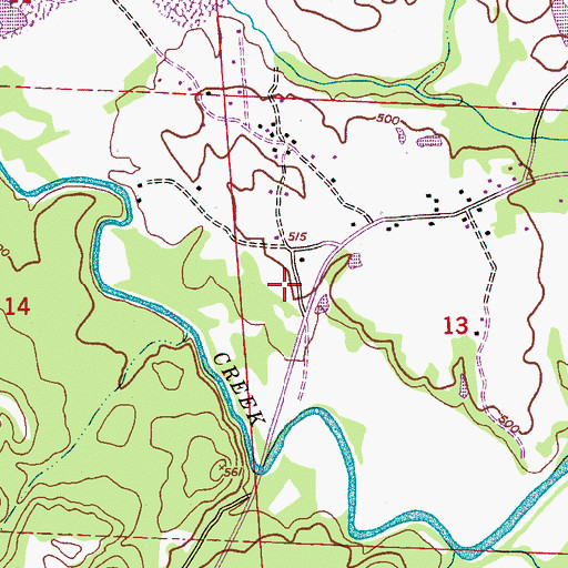 Topographic Map of Macon Quarter Church, AL