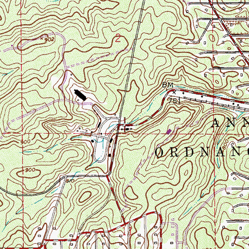 Topographic Map of Meade (historical), AL