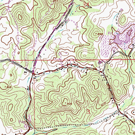 Topographic Map of Morrisville Baptist Church, AL