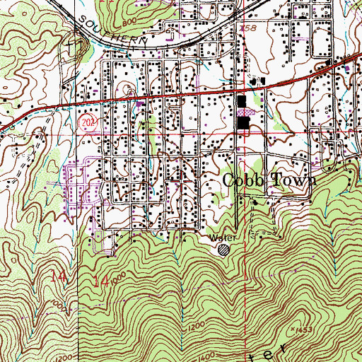 Topographic Map of Mountain View Church, AL