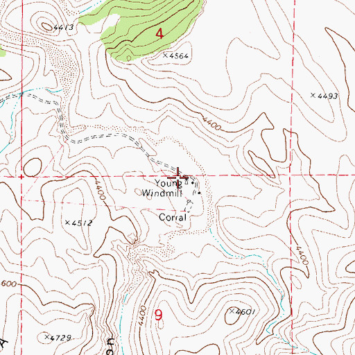 Topographic Map of Young Windmill, AZ