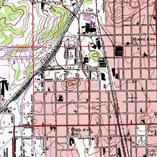 Topographic Map of New Mount Zion Church of God, AL