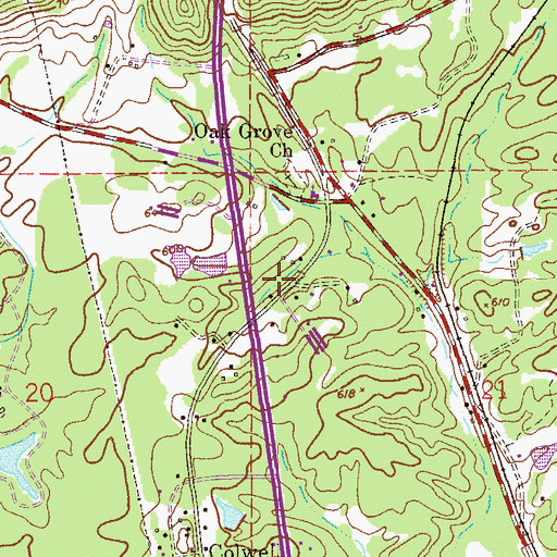 Topographic Map of Oak Grove (historical), AL