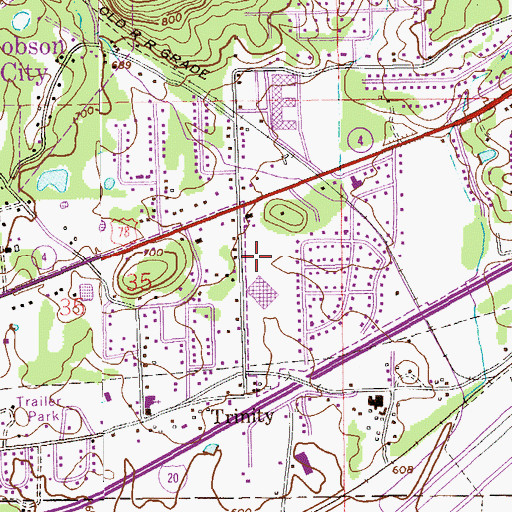 Topographic Map of Oxford Middle School, AL