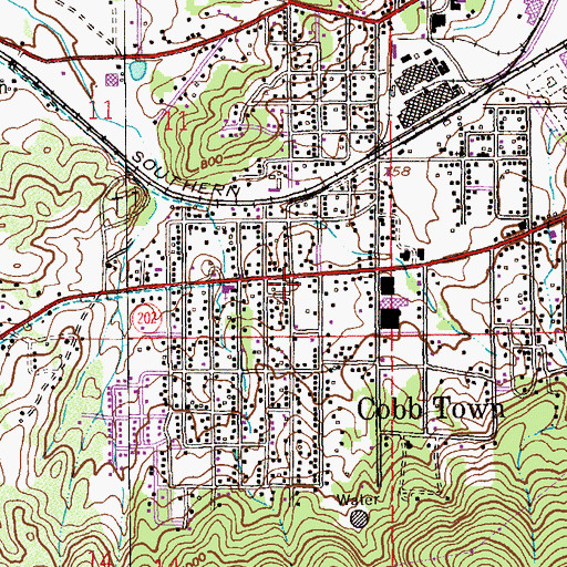 Topographic Map of Peoples Church, AL