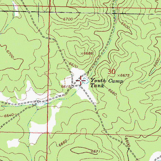 Topographic Map of Youth Camp Tank, AZ
