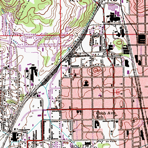 Topographic Map of Pure Holiness Church of God, AL