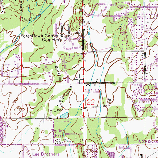 Topographic Map of Saint Mark United Methodist Church, AL