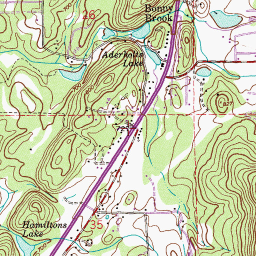 Topographic Map of Bonnie Brook Baptist Church, AL