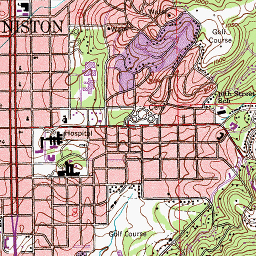 Topographic Map of Trinity Lutheran Church, AL