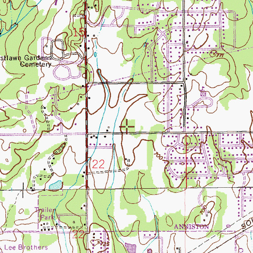Topographic Map of Union Grove Cemetery, AL