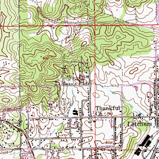 Topographic Map of Washington Heights Baptist Church, AL