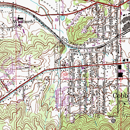 Topographic Map of Wayside Baptist Church, AL