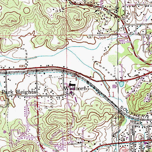 Topographic Map of Wellborn, AL