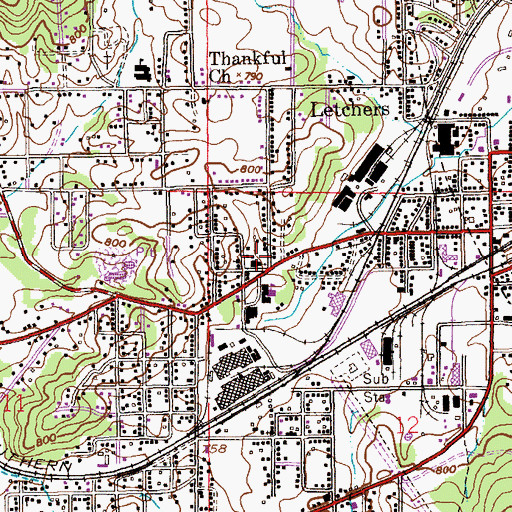Topographic Map of West Anniston Baptist Church, AL