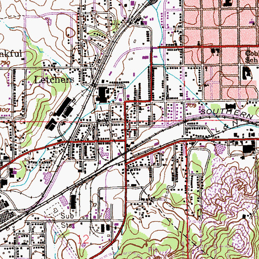 Topographic Map of West Anniston Church of Christ, AL