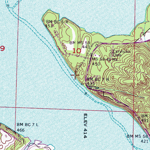 Topographic Map of Free Bridge (historical), AL
