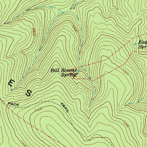 Topographic Map of Bill Simms Spring, AZ