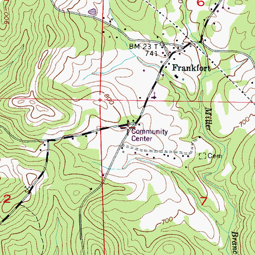 Topographic Map of Frankfort Junior High School, AL