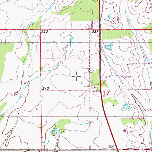 Topographic Map of Grindstone Prairie, AL