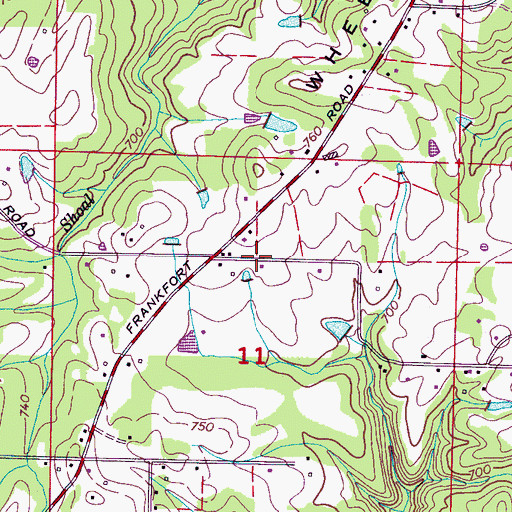 Topographic Map of Hesters Store (historical), AL