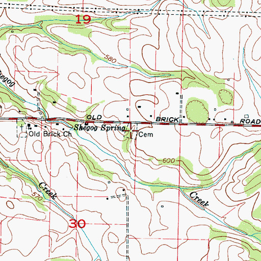 Topographic Map of Mount Pleasant Cemetery, AL