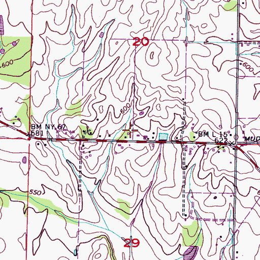 Topographic Map of Lauderdale County Farm, AL