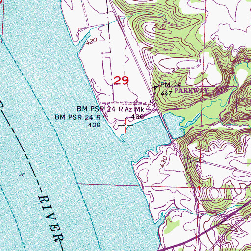 Topographic Map of Johnson Cemetery, AL