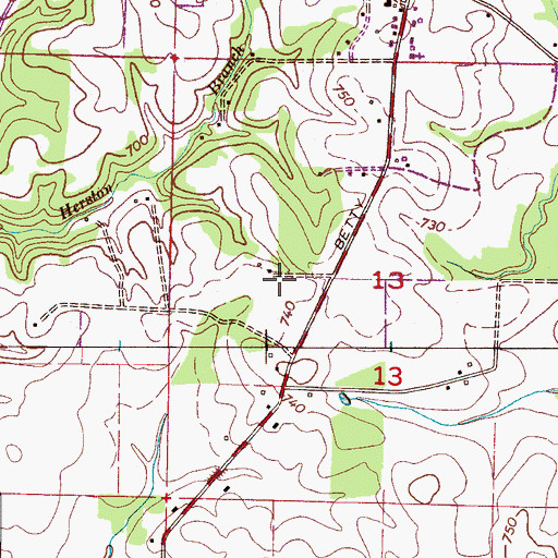 Topographic Map of Old Bethel Church (historical), AL