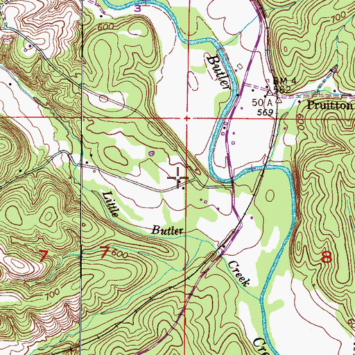 Topographic Map of Pruitton School (historical), AL