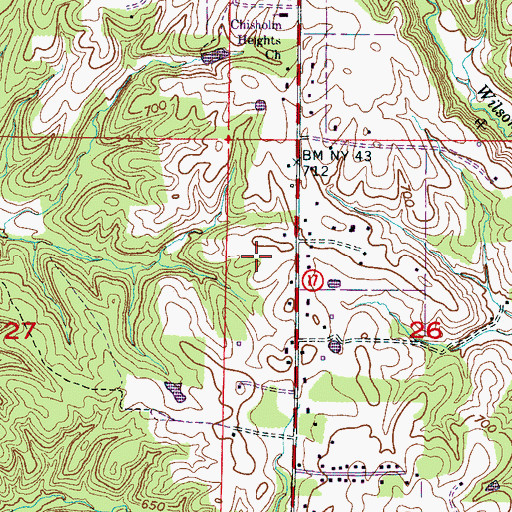 Topographic Map of Chisholm School (historical), AL
