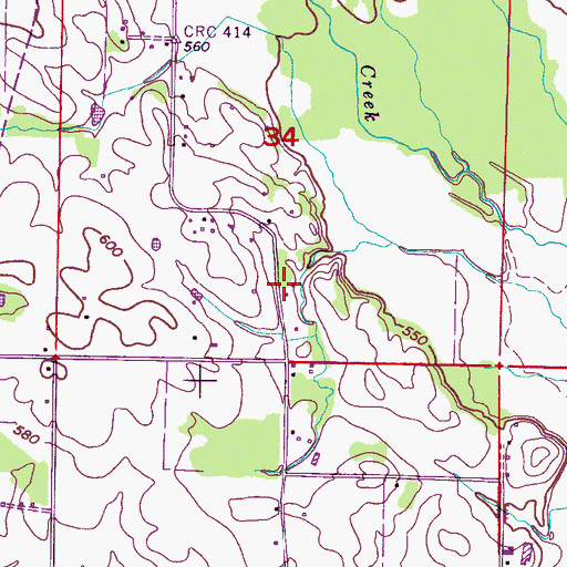 Topographic Map of Oak Grove Church (historical), AL