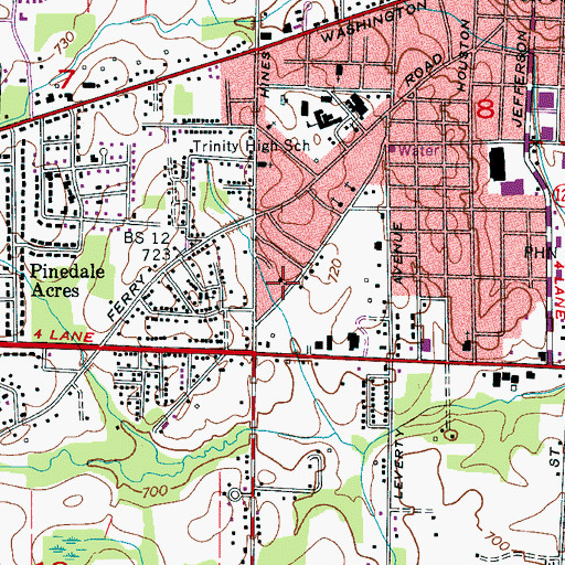 Topographic Map of Antioch Second Cumberland Presbyterian Church, AL
