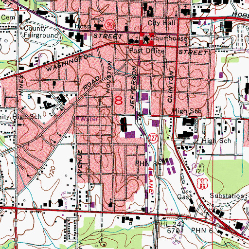 Topographic Map of Athens Shopping Center, AL