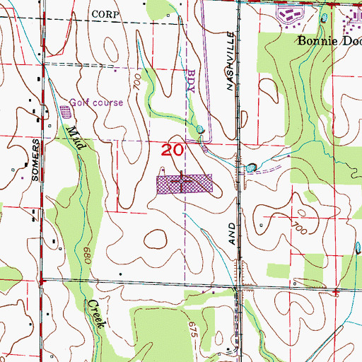 Topographic Map of Breeding Industrial Park, AL
