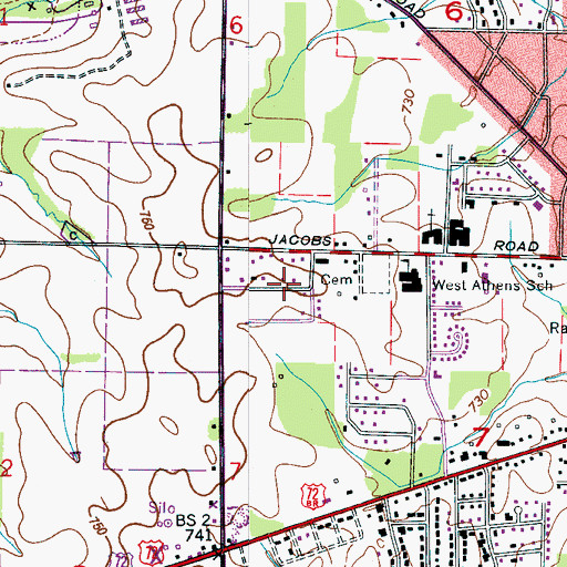 Topographic Map of Byram Heights, AL